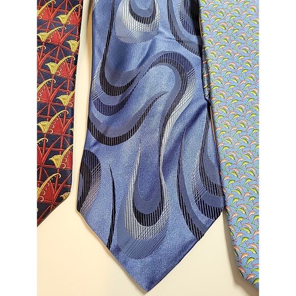 4 Silk Ties Men's Valentino Lanvin D&G Thiesfeld - Picture 3 of 10